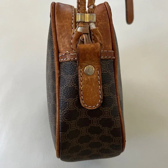 Celine Vintage Brown & Tan Monogram Crossbody Bag - Picture 10 of 12